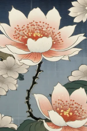 flor de loto | cuadro botánico estilo oriental zen